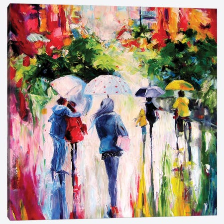 Rainy Day In The City II Canvas Print #AKV419} by Anna Brigitta Kovacs Canvas Print