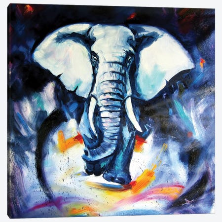 Elephant At Night II Canvas Print #AKV420} by Anna Brigitta Kovacs Canvas Wall Art