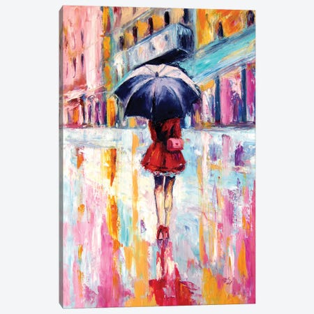 Rainy Day In The City II Canvas Print #AKV423} by Anna Brigitta Kovacs Canvas Art