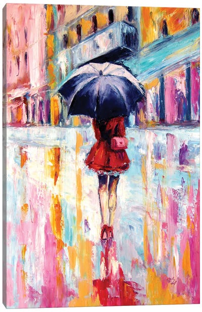 Rainy Day In The City II Canvas Art Print - Anna Brigitta Kovacs