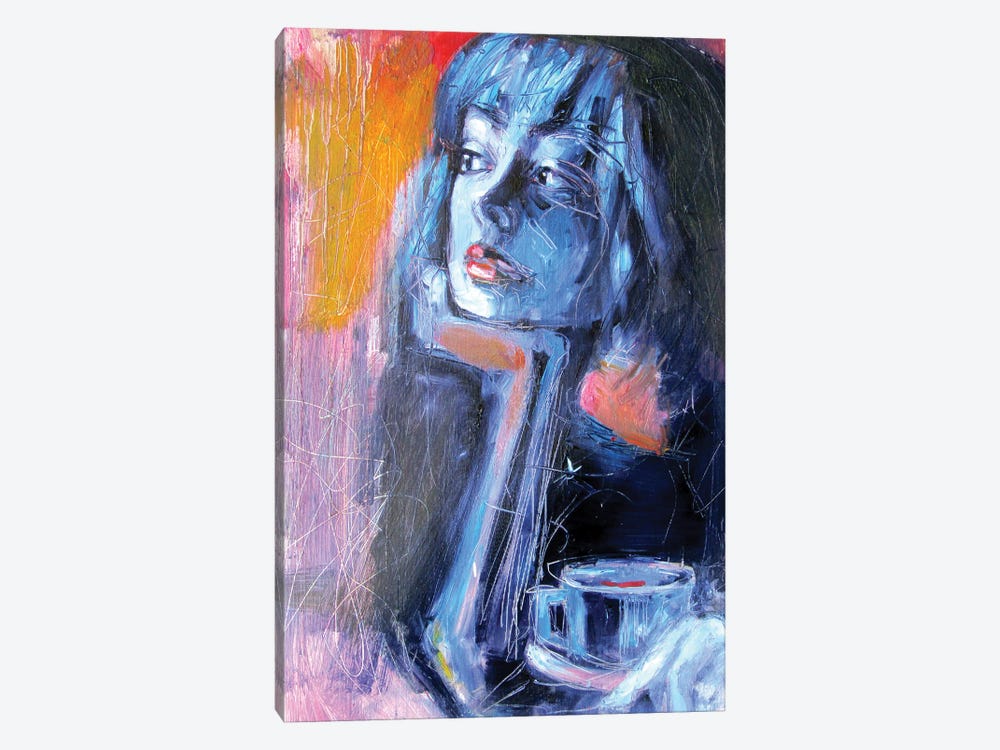 Girl With Coffee II by Anna Brigitta Kovacs 1-piece Canvas Art