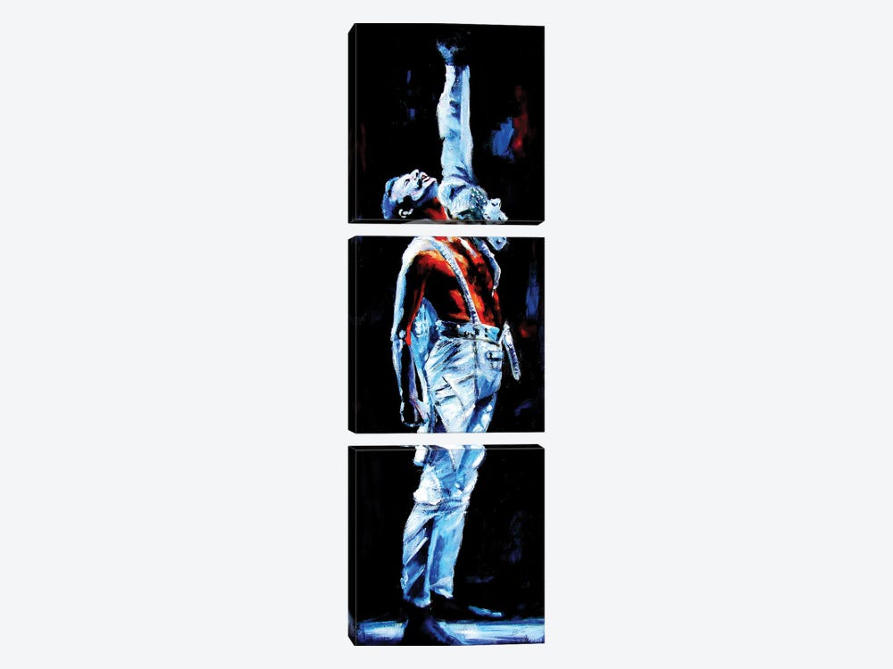 Freddie Mercury II by Anna Brigitta Kovacs 3-piece Canvas Wall Art