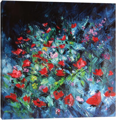 Poppies In The Garden Canvas Art Print - Anna Brigitta Kovacs