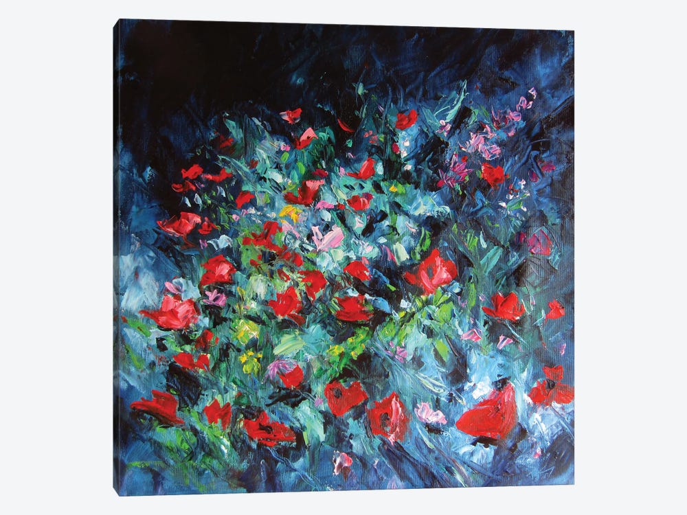 Poppies In The Garden by Anna Brigitta Kovacs 1-piece Canvas Art Print