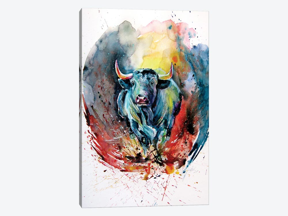 Running Bull by Anna Brigitta Kovacs 1-piece Canvas Wall Art