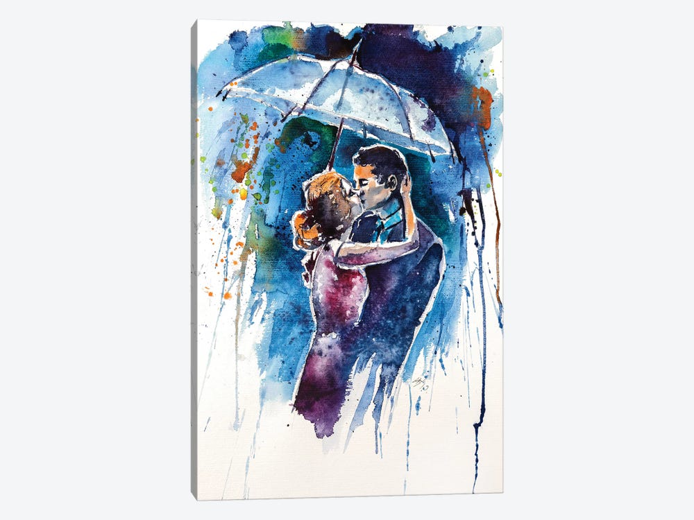 Kiss In The Rain by Anna Brigitta Kovacs 1-piece Canvas Wall Art