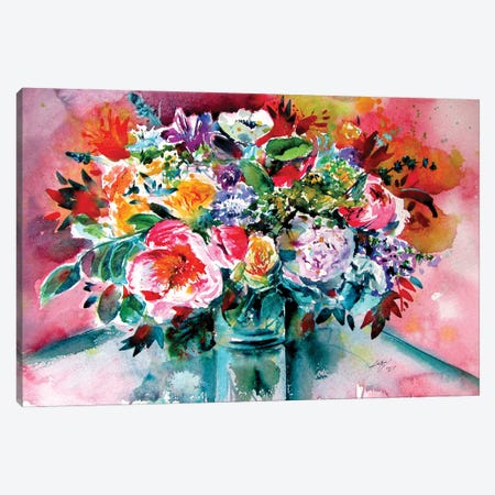 Still Life With Beautiful Flowers Canvas Print #AKV463} by Anna Brigitta Kovacs Canvas Art