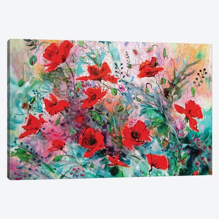 Poppies Field II Canvas Print #AKV478} by Anna Brigitta Kovacs Canvas Print