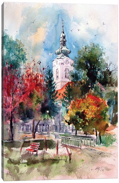 Serbian Church In Battonya Canvas Art Print - Serbia