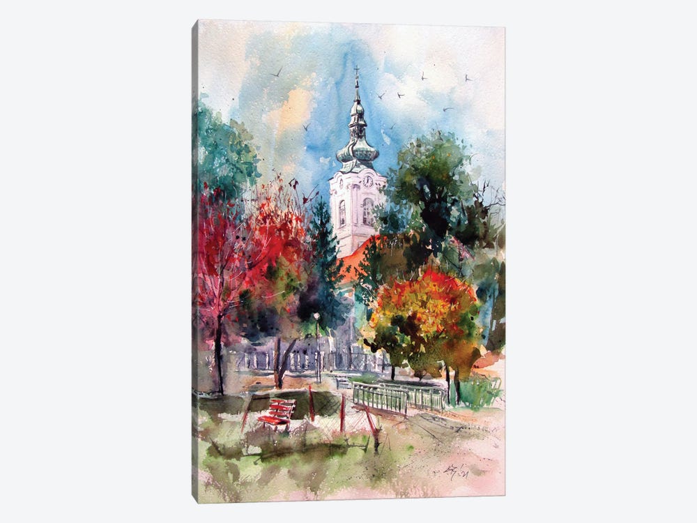 Serbian Church In Battonya by Anna Brigitta Kovacs 1-piece Canvas Print