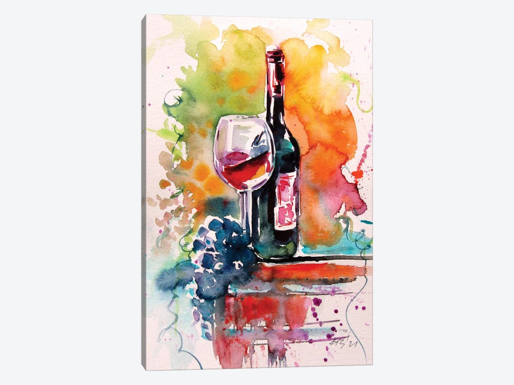 Wine And Grape by Anna Brigitta Kovacs 1-piece Canvas Print