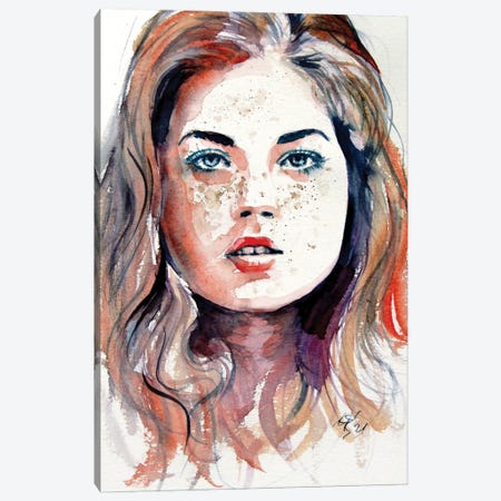 Beauty Freckled Girl Canvas Print #AKV492} by Anna Brigitta Kovacs Canvas Print