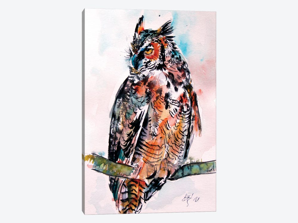 Great Horned Owl III by Anna Brigitta Kovacs 1-piece Canvas Art Print