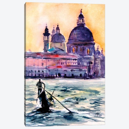 Venice At Sunset Canvas Print #AKV495} by Anna Brigitta Kovacs Canvas Artwork