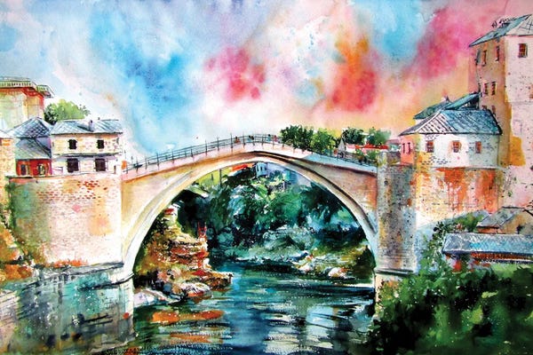 Coastal Villages & Towns: Mostar Bridge II by Anna Brigitta Kovacs