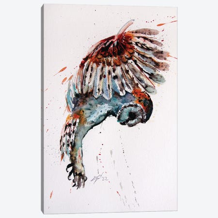 Flying Owl Canvas Print #AKV517} by Anna Brigitta Kovacs Canvas Art Print