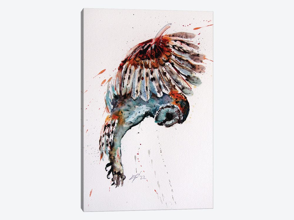 Flying Owl by Anna Brigitta Kovacs 1-piece Canvas Wall Art