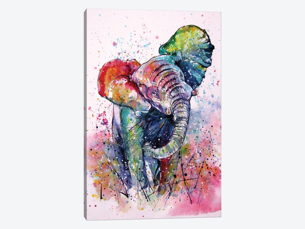 Playful Elephant by Anna Brigitta Kovacs 1-piece Canvas Print