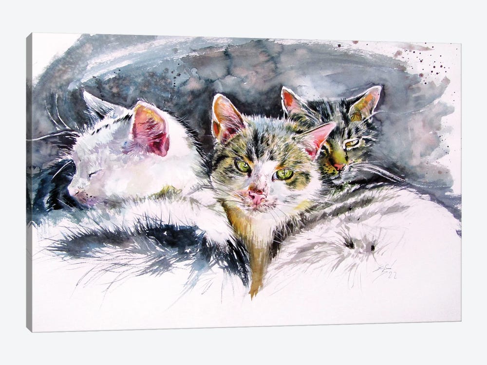 Our Cats by Anna Brigitta Kovacs 1-piece Art Print