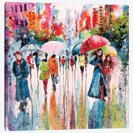 Umbrellas Canvas Print #AKV535} by Anna Brigitta Kovacs Art Print