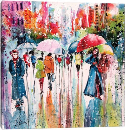 Umbrellas Canvas Art Print - Anna Brigitta Kovacs
