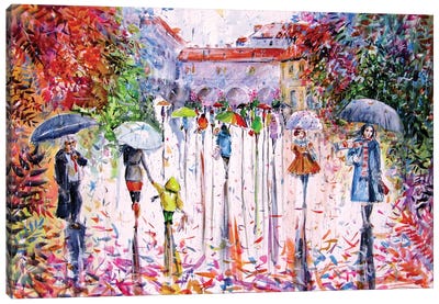 Colorful Fall In The City II Canvas Art Print - Anna Brigitta Kovacs