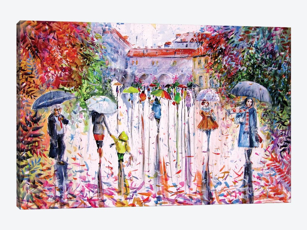 Colorful Fall In The City II by Anna Brigitta Kovacs 1-piece Canvas Wall Art