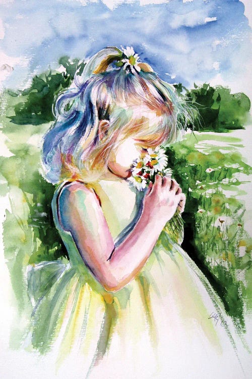 Girl With White Flowers