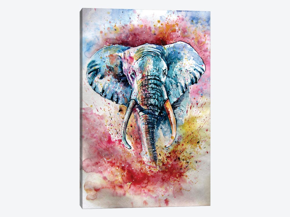 Playful Elephant IV by Anna Brigitta Kovacs 1-piece Canvas Art Print