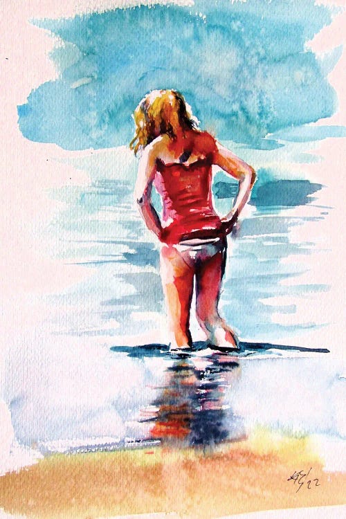 girl in water painting