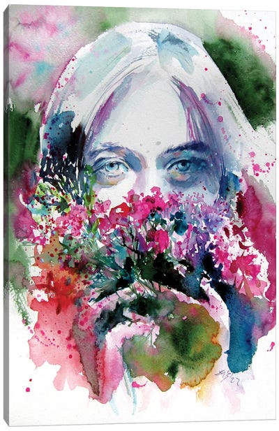 Beauty Girl With Flowers Canvas Art Print - Anna Brigitta Kovacs