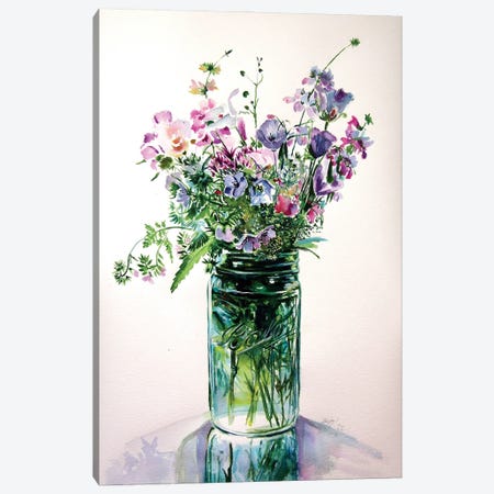 Bouquet Of Wildflowers Canvas Print #AKV571} by Anna Brigitta Kovacs Canvas Artwork