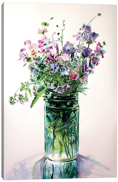 Bouquet Of Wildflowers Canvas Art Print - Anna Brigitta Kovacs