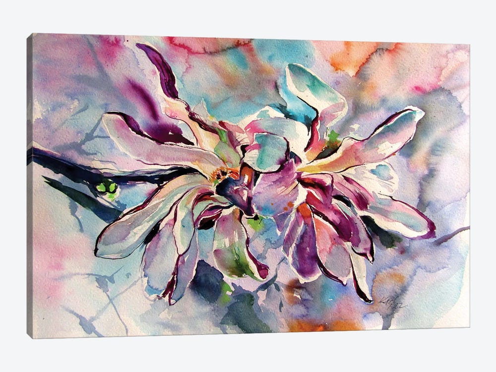 Magnolia Flowering Branch by Anna Brigitta Kovacs 1-piece Canvas Artwork