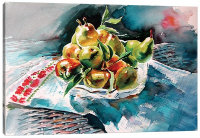 Fruits From My Garden Canvas Art Print - Pear Art
