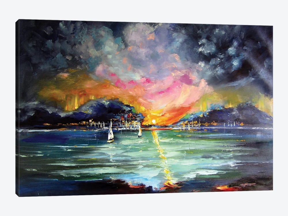 Port At Sunrise by Anna Brigitta Kovacs 1-piece Canvas Wall Art