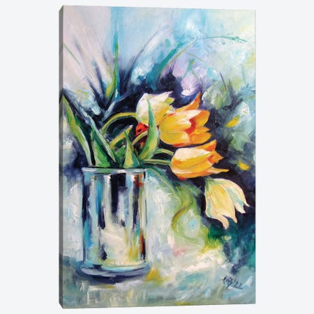 Still Life With Some Tulips Canvas Print #AKV580} by Anna Brigitta Kovacs Art Print