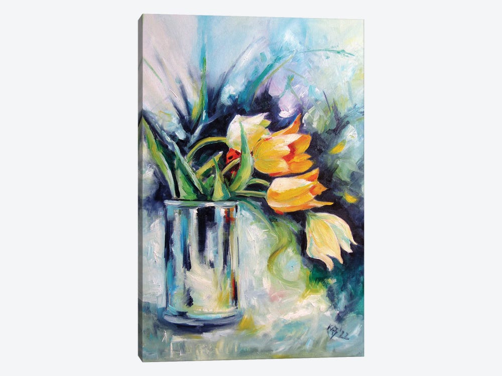 Still Life With Some Tulips by Anna Brigitta Kovacs 1-piece Canvas Art