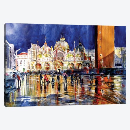 Venice At Rain Canvas Print #AKV586} by Anna Brigitta Kovacs Canvas Art