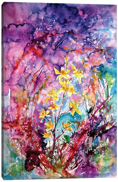 Yellow Flower Canvas Art Print - Anna Brigitta Kovacs