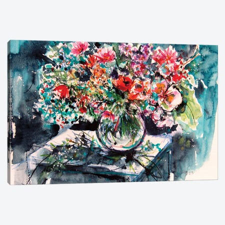 Bouquet Of Flowers Canvas Print #AKV589} by Anna Brigitta Kovacs Art Print