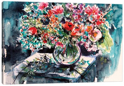 Bouquet Of Flowers Canvas Art Print - Anna Brigitta Kovacs