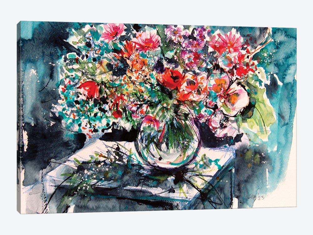 Bouquet Of Flowers by Anna Brigitta Kovacs 1-piece Canvas Print