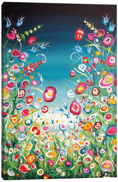 Meadow With Flowers Canvas Art Print - Anna Brigitta Kovacs