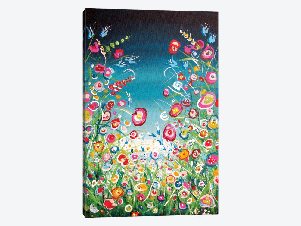 Meadow With Flowers by Anna Brigitta Kovacs 1-piece Canvas Artwork