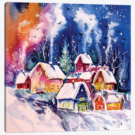 Frozen Village II Canvas Print #AKV613} by Anna Brigitta Kovacs Canvas Print