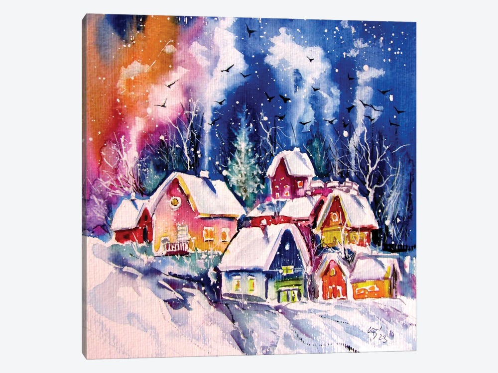 Frozen Village II by Anna Brigitta Kovacs 1-piece Canvas Art