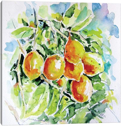 Lemons Canvas Art Print - Mediterranean Décor