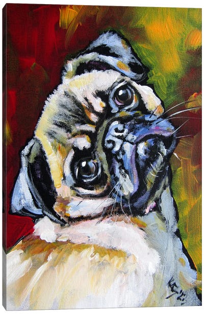 Cute Pug Canvas Art Print - Pug Art