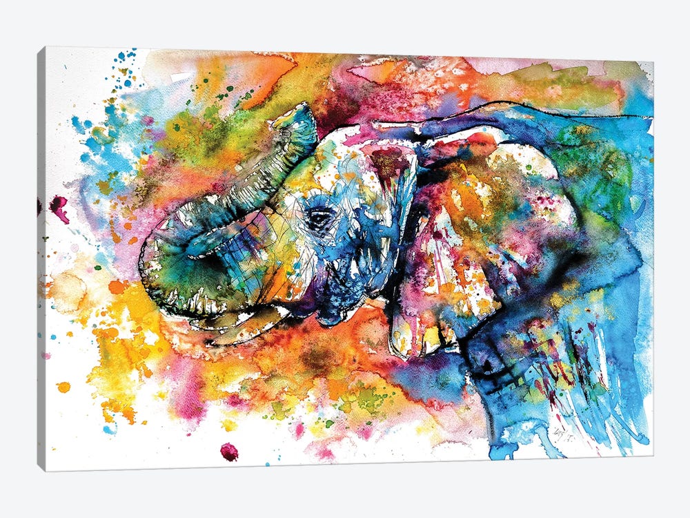 Playing Elephant by Anna Brigitta Kovacs 1-piece Art Print